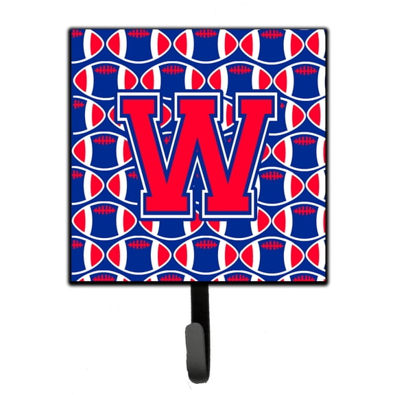 Letter W Football Harvard Crimson and Yale Blue Leash or Key Holder