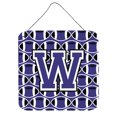 thumbnail image 1 of Letter W Football Purple and White Wall or Door Hanging Prints, 1 of 1