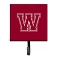 thumbnail image 1 of Letter W Initial Monogram - Maroon and White Leash or Key Holder, 1 of 7