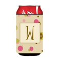 thumbnail image 1 of Letter W Initial Monogram - Tan Dots Can or Bottle  Hugger, 1 of 1
