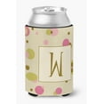 thumbnail image 1 of Letter W Initial Monogram - Tan Dots Can or Bottle Hugger, 1 of 5