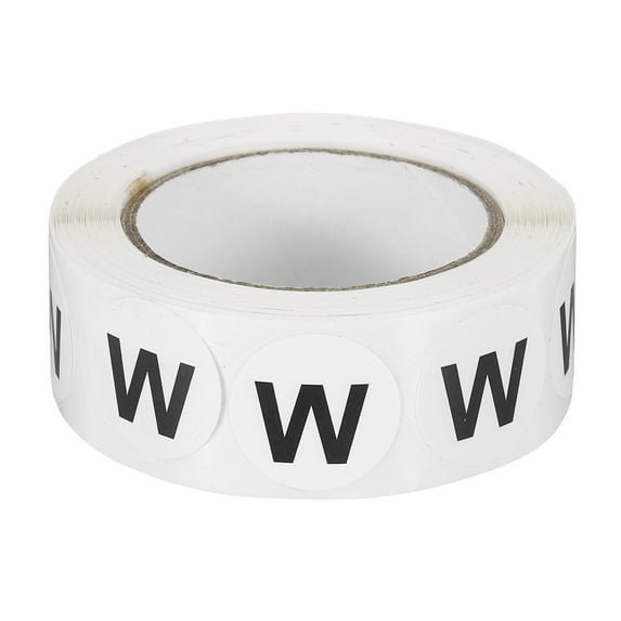 Uxcell Letter Inventory Labels, Round Circle Dots Stickers for Organization Letter W 0.75 inch