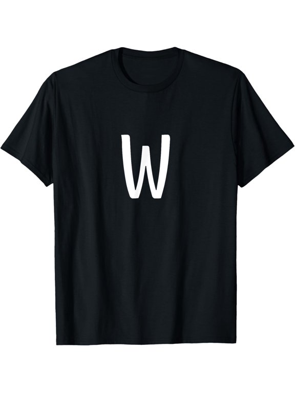 Letter W - Minimal Capital Alphabet To Spell Words Or Names T-Shirt men and women can wear, black, white, gifts