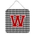 thumbnail image 1 of Letter W Monogram - Houndstooth Black Wall or Door Hanging Prints, 1 of 1