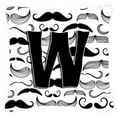 thumbnail image 1 of Letter W Moustache Initial Canvas Fabric Decorative Pillow, 1 of 1