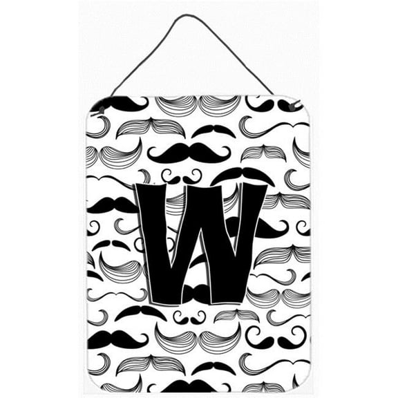 Letter W Moustache Initial Wall and Door Hanging Prints