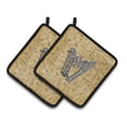 thumbnail image 1 of Letter W Musical Instrument Alphabet Pair of Pot Holders, 1 of 2