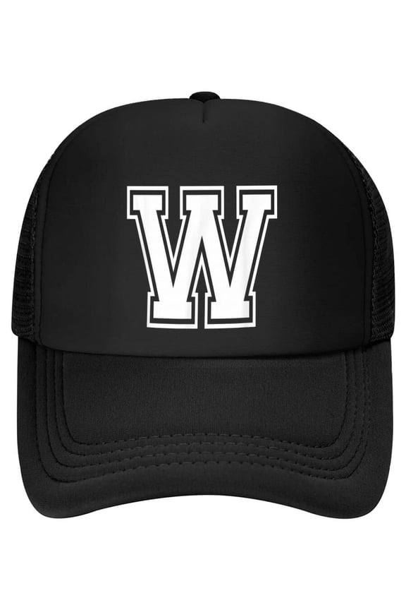 Letter W Name Initial Varsity Alphabet Monogram Baseball Cap
