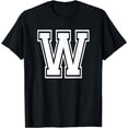 thumbnail image 1 of Letter W Name Initial Varsity Alphabet Monogram T-Shirt, 1 of 3