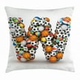 thumbnail image 1 of Letter W Throw Pillow Cushion Cover, Sports Themed Typography Alphabet Symbol with Various Balls Athletics Kids Design, Decorative Square Accent Pillow Case, 24 X 24 Inches, Multicolor, by Ambesonne, 1 of 2