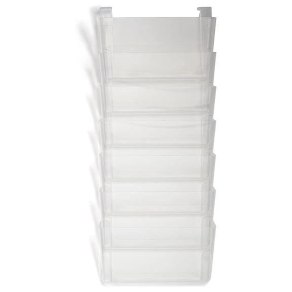 Letter Wall File Organizer, 7 Pocket Clear File Holder - Mountable Document Organizer for Wall, Office, Home - Plastic Vertical File Folders