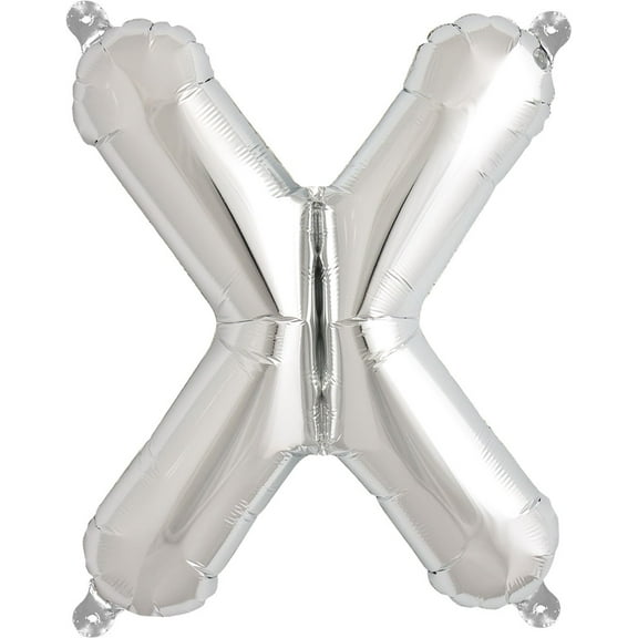 Letter X Balloon, 13.5", Silver