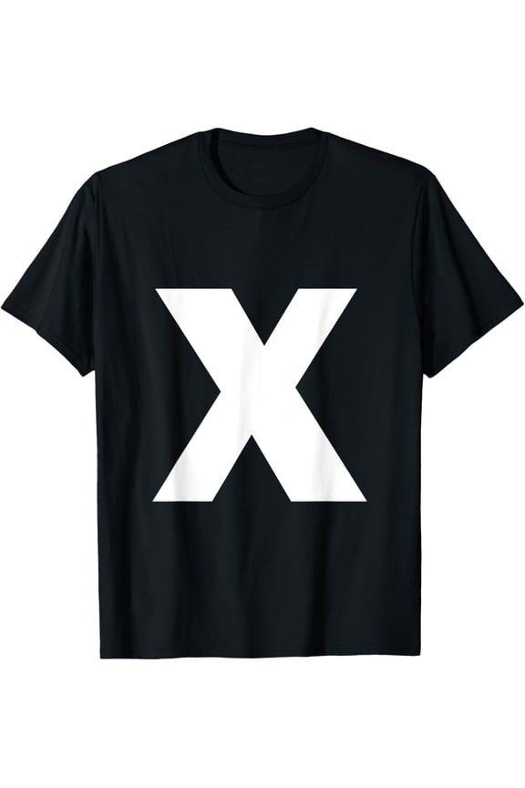 Letter X Capital Alphabet Monogram Initial T-Shirt men and women can wear, black, white, gifts