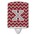 thumbnail image 1 of Letter X Chevron Crimson & Grey Ceramic Night Light, 1 of 1