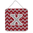 thumbnail image 1 of Letter X Chevron Crimson & Grey Wall or Door Hanging Prints, 1 of 1