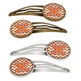 thumbnail image 1 of Letter X Chevron Orange & Regalia Barrettes Hair Clips, Set of 4, 1 of 1