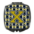 thumbnail image 1 of Letter X Football Blue and Gold Compact Mirror CJ1074-XSCM, 1 of 4