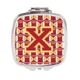 thumbnail image 1 of Letter X Football Cardinal & Gold Compact Mirror, 1 of 1