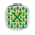 thumbnail image 1 of Letter X Football Green & Gold Compact Mirror, 1 of 1