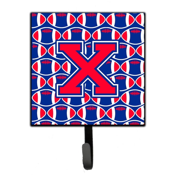 Letter X Football Harvard Crimson and Yale Blue Leash or Key Holder