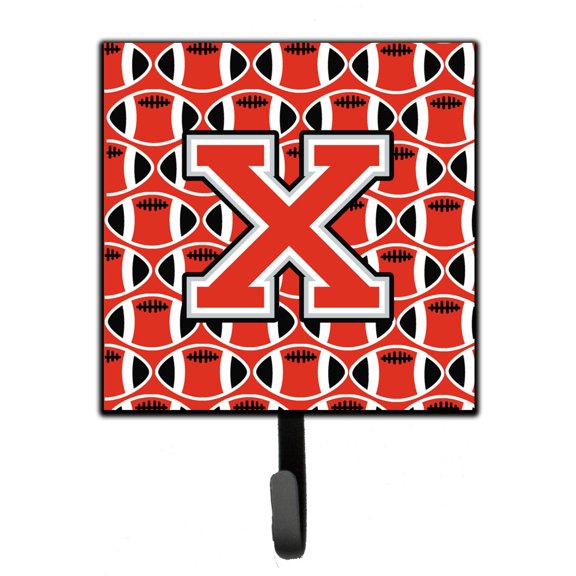 Letter X Football Scarlet and Grey Leash or Key Holder