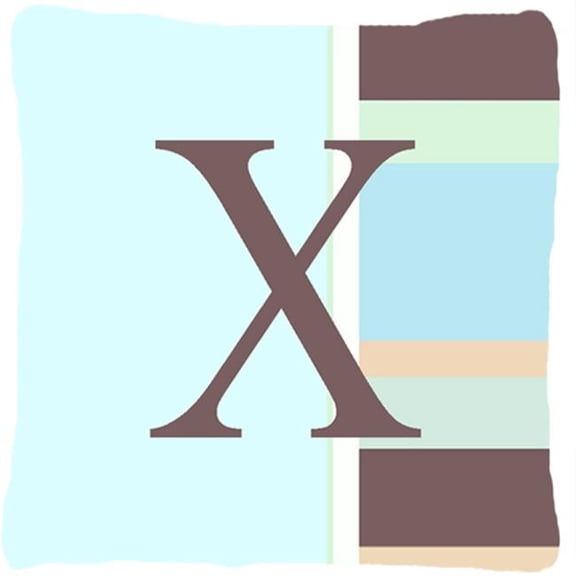 Letter X Initial Monogram - Blue Stripes Indoor & Outdoor Fabric Decorative Pillow
