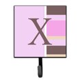 thumbnail image 1 of Letter X Initial Monogram - Pink Stripes Leash or Key Holder, 1 of 7