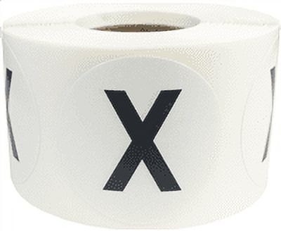 Letter X Inventory Labels 1.5 inch Round Circle Dots 500 Adhesive Stickers