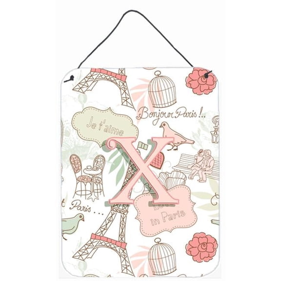 Letter X Love In Paris Pink Wall and Door Hanging Prints