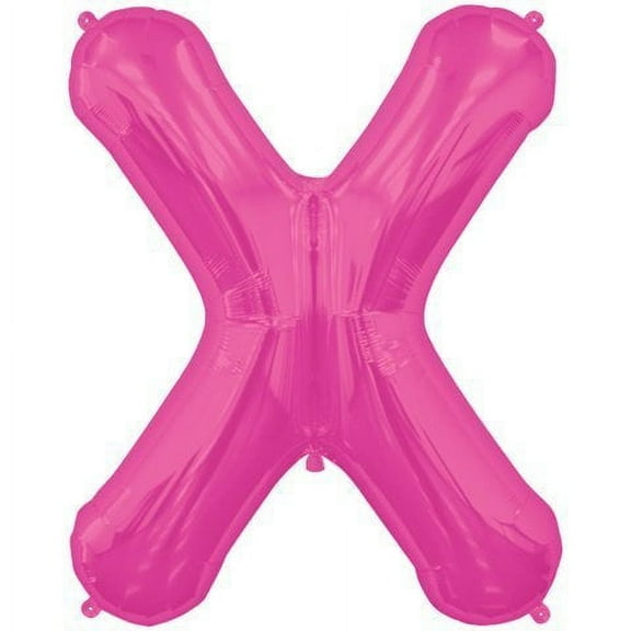 Letter X - Magenta Helium Foil Balloon - 34 inch