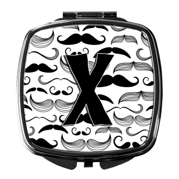 Letter X Moustache Initial Compact Mirror