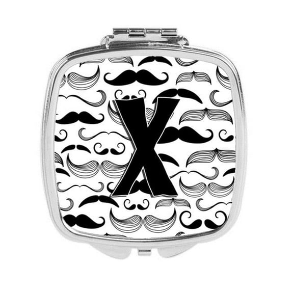 Letter X Moustache Initial Compact Mirror