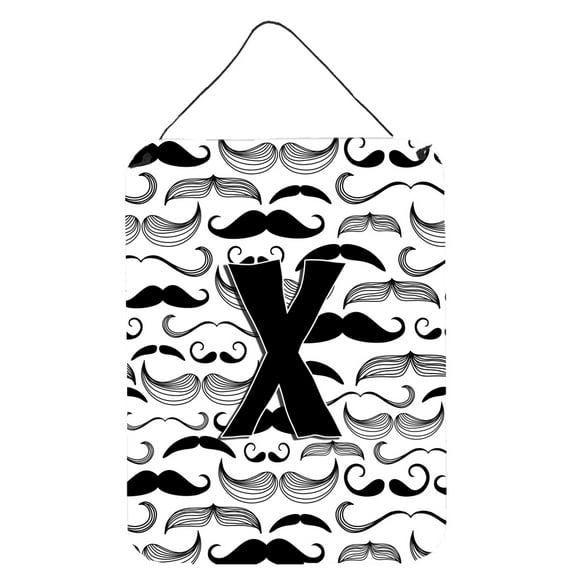 Letter X Moustache Initial Wall or Door Hanging Prints