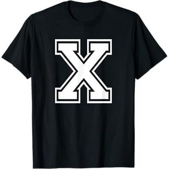 Letter X Name Initial Varsity Alphabet Monogram T-Shirt