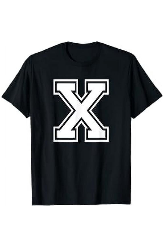 Letter X Name Initial Varsity Alphabet Monogram T-Shirt