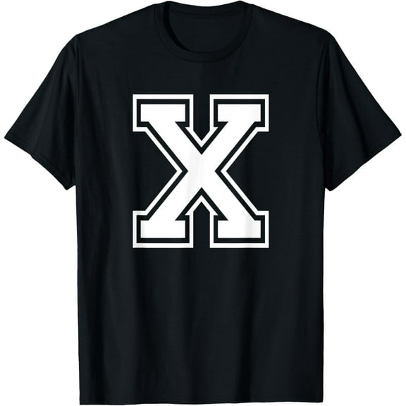 Letter X Name Initial Varsity Alphabet Monogram T-Shirt