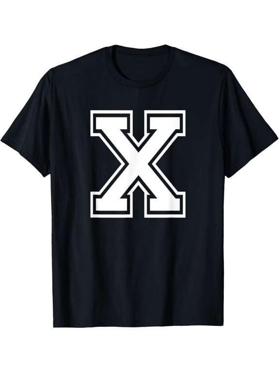 Letter X Name Initial Varsity Alphabet Monogram T-Shirt