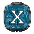 thumbnail image 1 of Letter X Sea Doodles Initial Alphabet Compact Mirror, 1 of 4