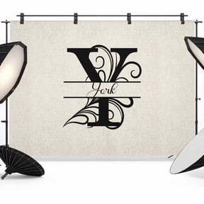 Letter Y Backdrop for Photoshoot, Photography Photo Studio Background Wall Backdrop, Monogram Words Back Drop Banner Panel for Portraits Wedding Party Live Streaming Decor 7x5Ft