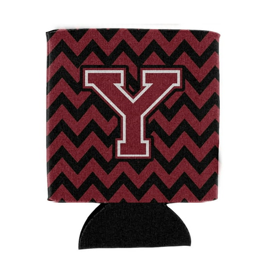 Letter Y Chevron Garnet and Black Can or Bottle Hugger