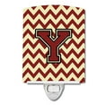 thumbnail image 1 of Letter Y Chevron Maroon and Gold Ceramic Night Light, 1 of 1