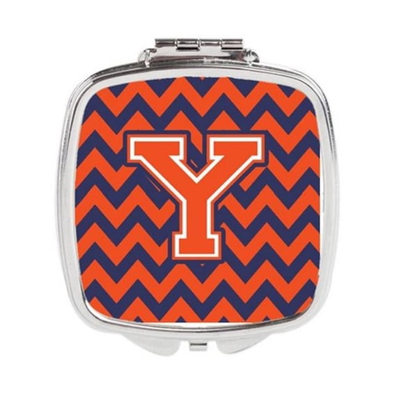 Letter Y Chevron Orange & Blue Compact Mirror, 3 x 0.3 x 2.75 in.