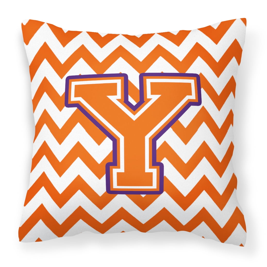 Letter Y Chevron Orange and Regalia Fabric Decorative Pillow - Walmart.com