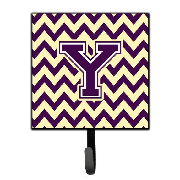 Letter Y Chevron Purple and Gold Leash or Key Holder