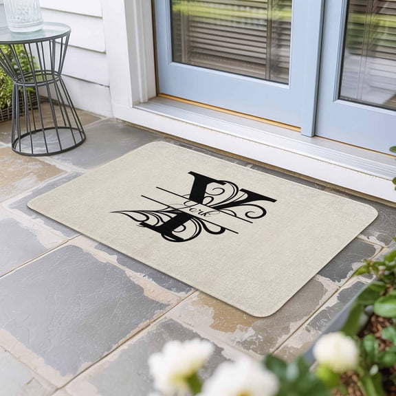 Letter Y Door Mat Indoor Outdoor, Monogram Words Non Slip Welcome Mat with Rubber Backing, Absorbent Fabric Front Door Mats Entryway Rug for Home Patio Entrance 24"x36"