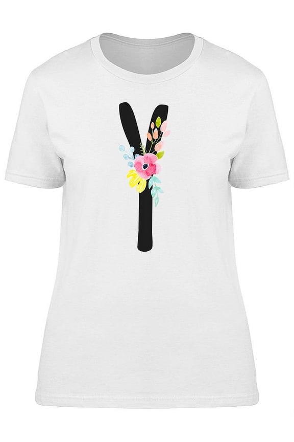 Letter Y Floral Ornament Tee Women's -Image by Shutterstock
