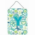 thumbnail image 1 of Letter Y Flowers and Butterflies Teal Blue Wall or Door Hanging Prints, 1 of 1