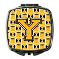 thumbnail image 1 of Letter Y Football Black Old Gold and White Compact Mirror CJ1080-YSCM, 1 of 4