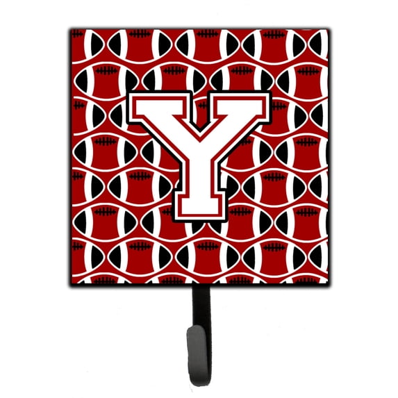 Letter Y Football Cardinal and White Leash or Key Holder