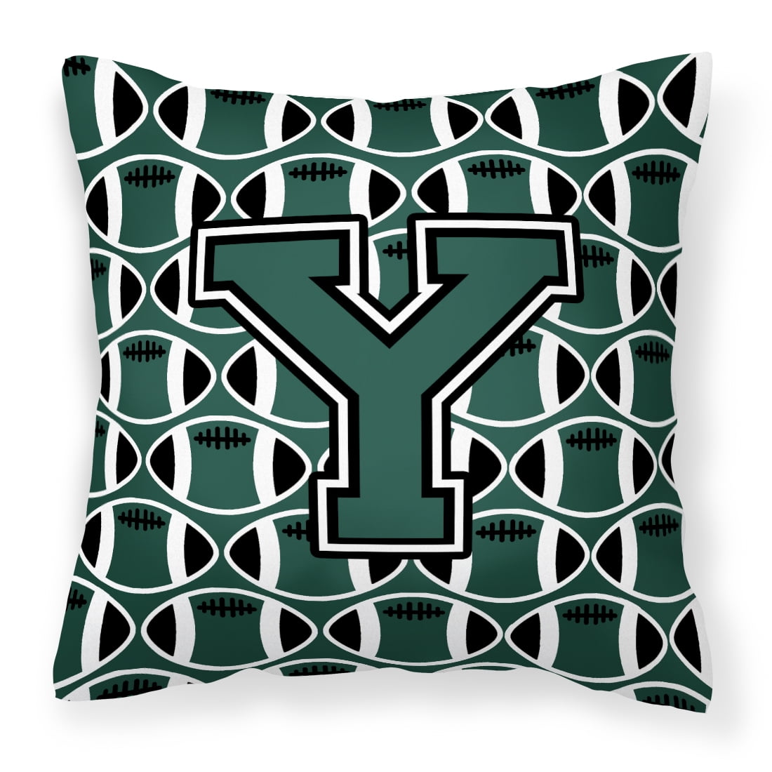 Letter Y Football Green and White Fabric Decorative Pillow - Walmart.com